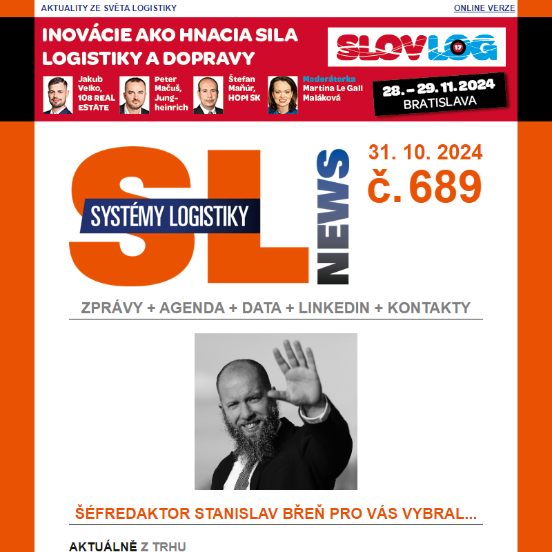 SL News 689: Logistické firmy budují nové pobočky, Garbe má stavební povolení na průmyslovou výstavbu u Brna, Geis otevřel přímou linku z Hradce Králové do Vratislavi... a další aktuality