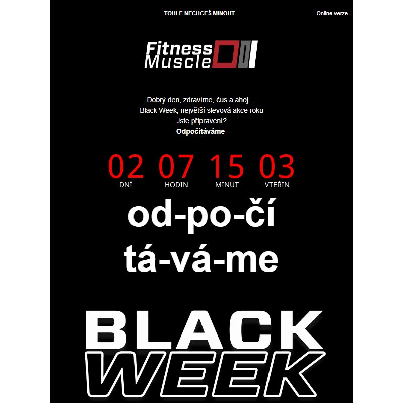 Odpočítáváme - BlackWeek u Fitness Muscle