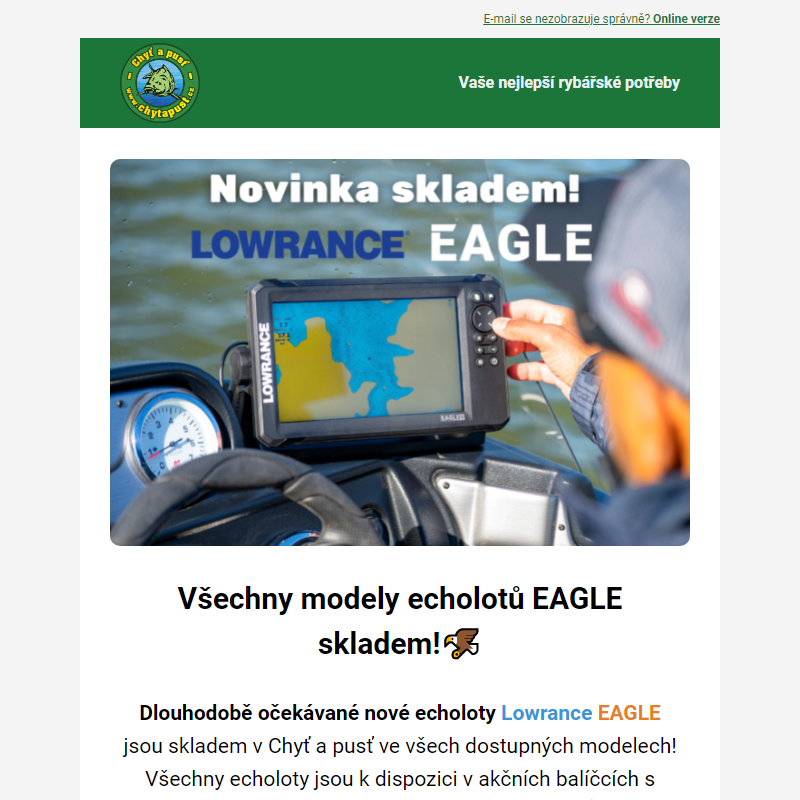 Nová řada echolotů Lowrance - ihned k odeslání _