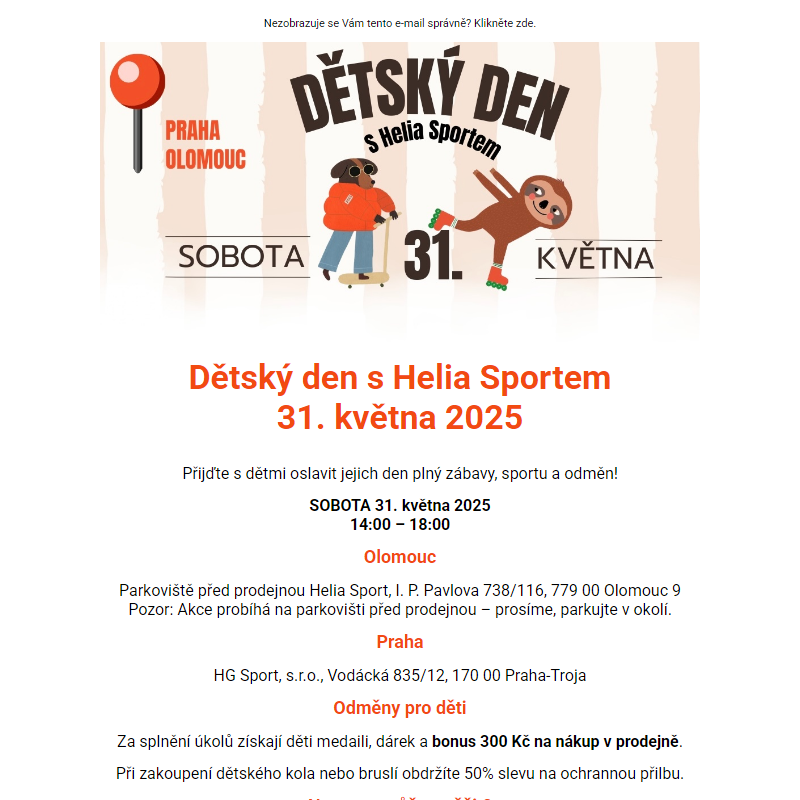 Dětský den s Helia Sportem 31. května. _