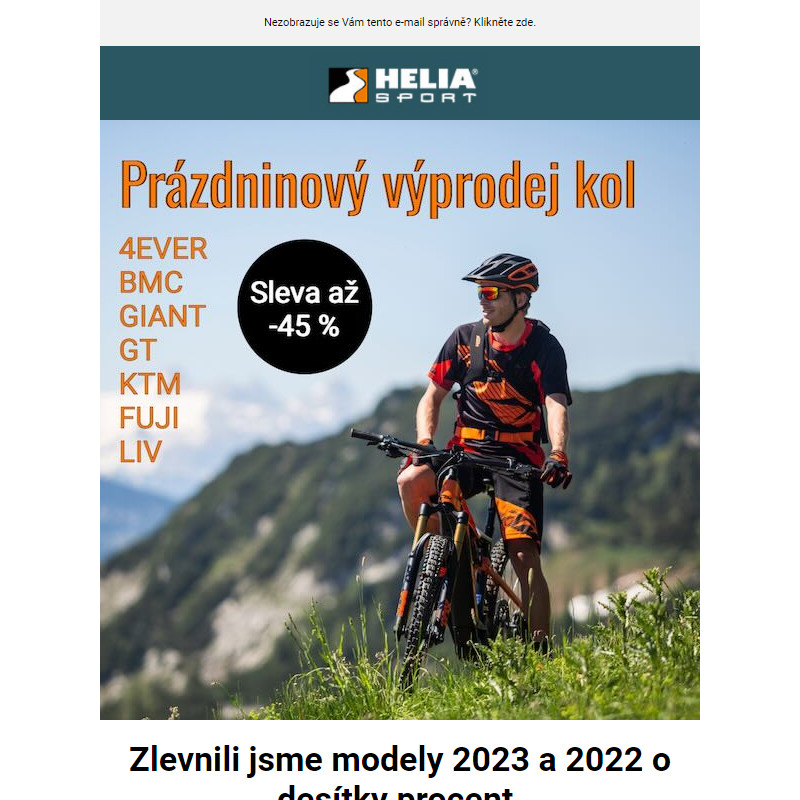 Prázdninový výprodej kol - zlevnili jsme modely 2023 a 2022 o desítky procent.__