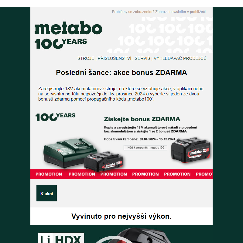 Už jste se na Vánoce zásobili silnými bateriemi Metabo?