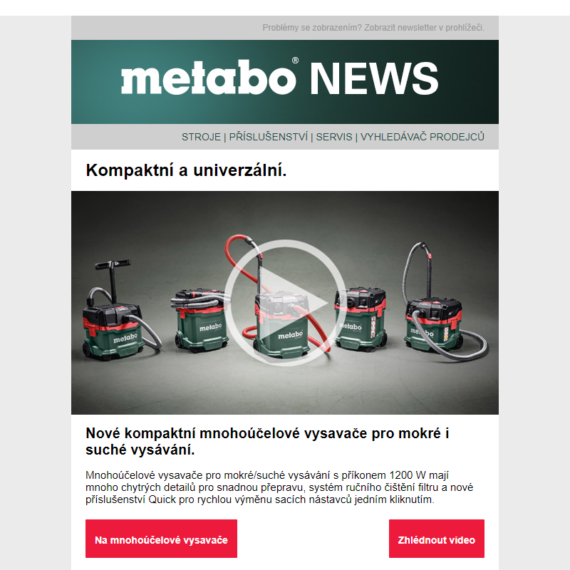 Kompaktní stroje Metabo.
