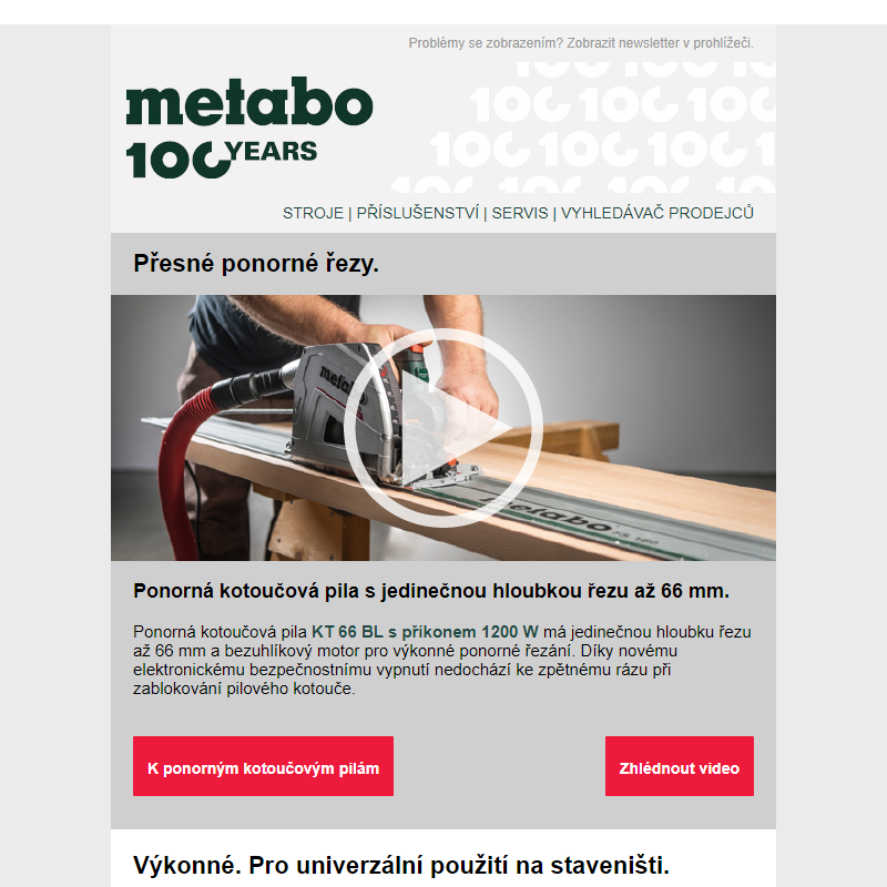 Výkonné řezání s novými produkty Metabo.