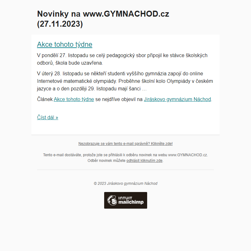 Novinky na www.GYMNACHOD.cz (27.11.2023)