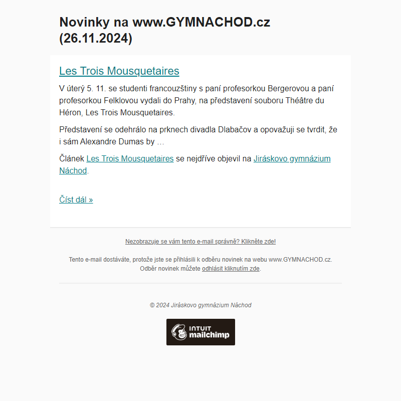 Novinky na www.GYMNACHOD.cz (26.11.2024)