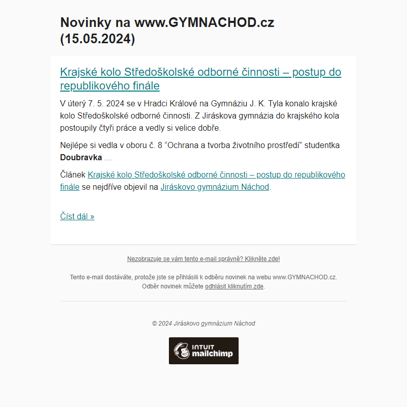 Novinky na www.GYMNACHOD.cz (15.05.2024)