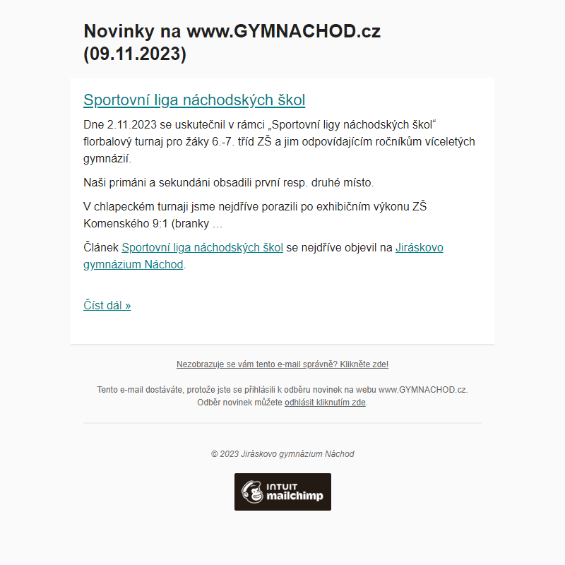 Novinky na www.GYMNACHOD.cz (09.11.2023)