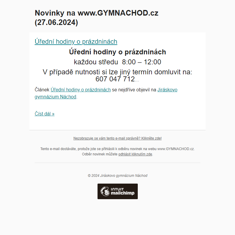 Novinky na www.GYMNACHOD.cz (27.06.2024)