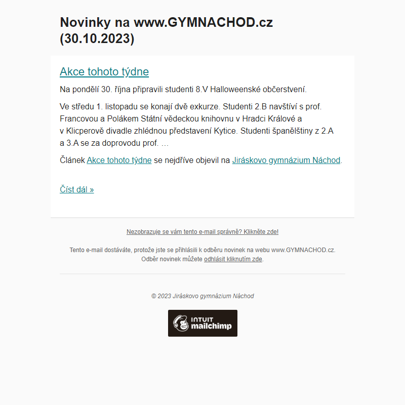 Novinky na www.GYMNACHOD.cz (30.10.2023)