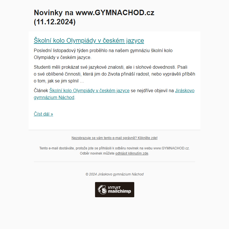 Novinky na www.GYMNACHOD.cz (11.12.2024)