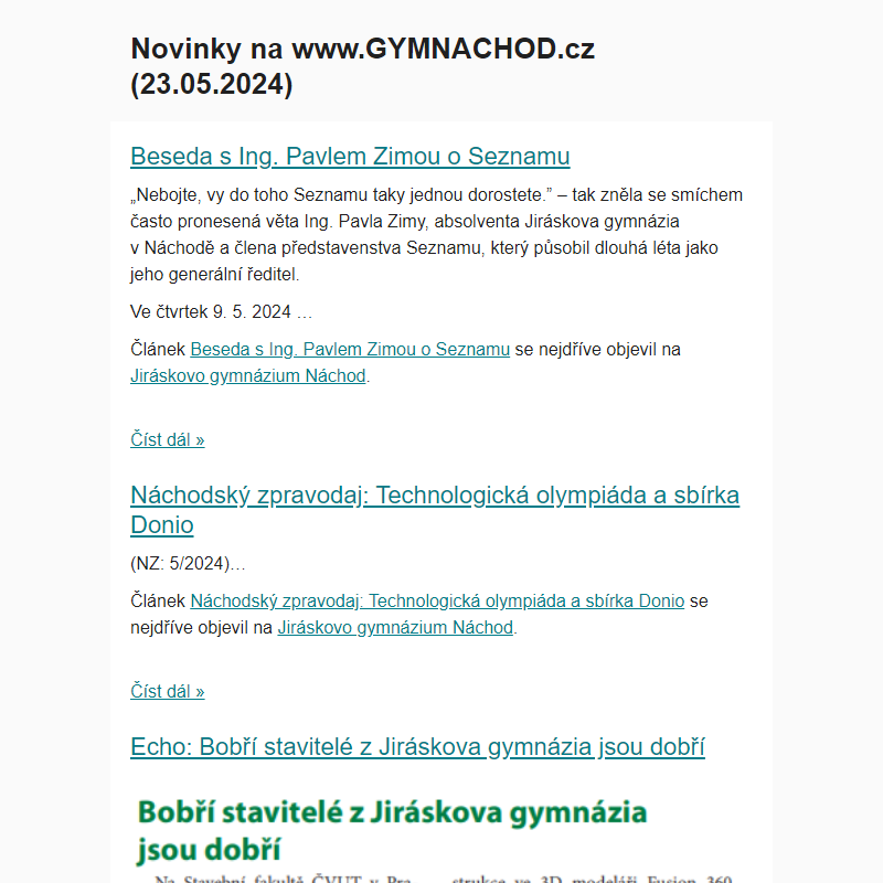 Novinky na www.GYMNACHOD.cz (23.05.2024)