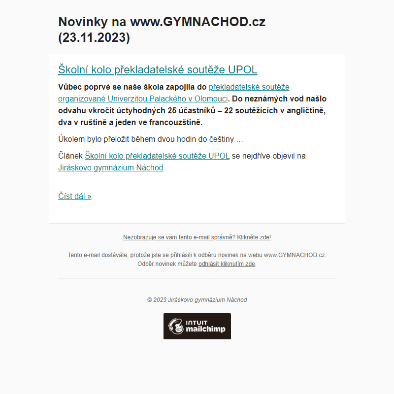 Novinky na www.GYMNACHOD.cz (23.11.2023)