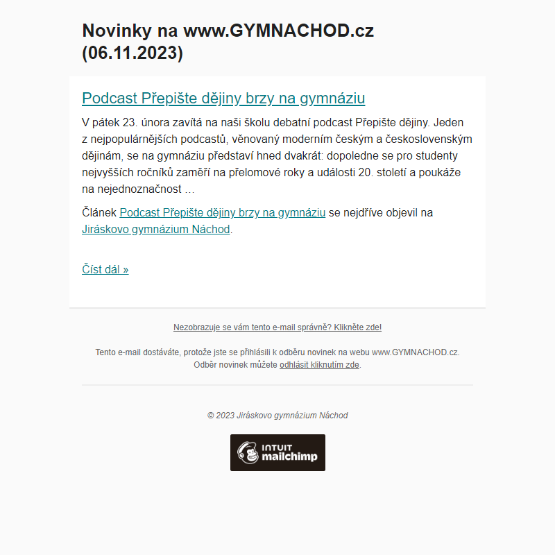 Novinky na www.GYMNACHOD.cz (06.11.2023)