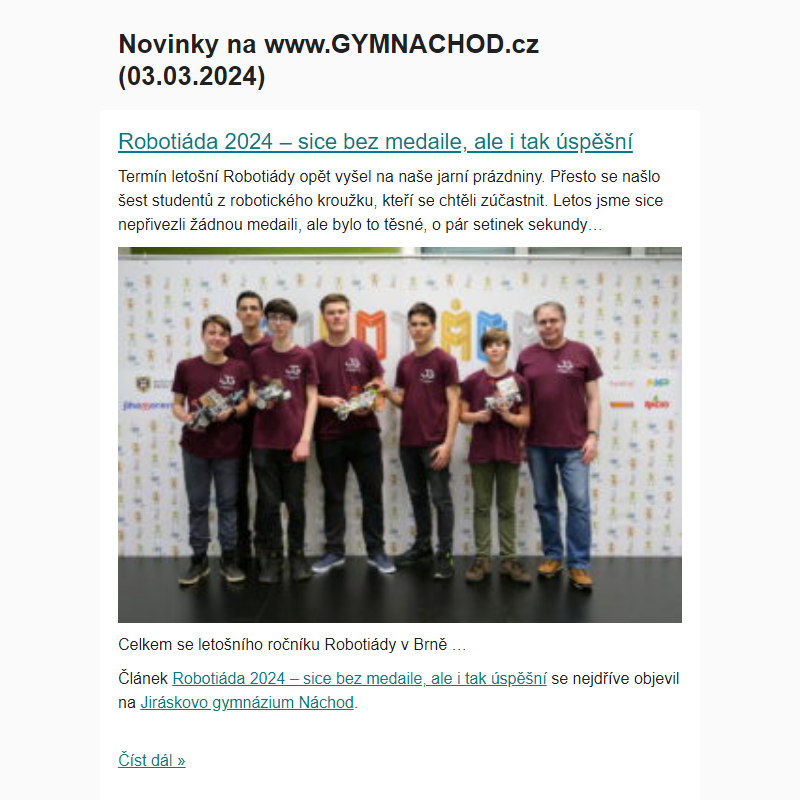 Novinky na www.GYMNACHOD.cz (03.03.2024)