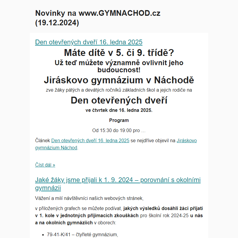 Novinky na www.GYMNACHOD.cz (19.12.2024)