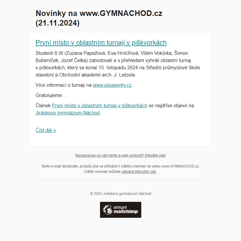 Novinky na www.GYMNACHOD.cz (21.11.2024)