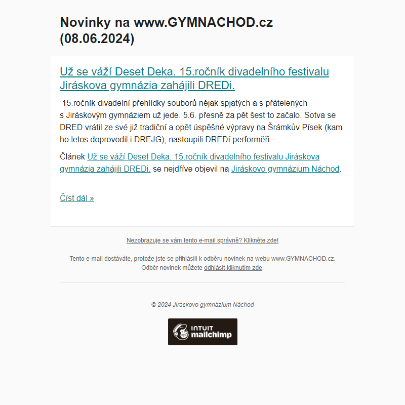 Novinky na www.GYMNACHOD.cz (08.06.2024)