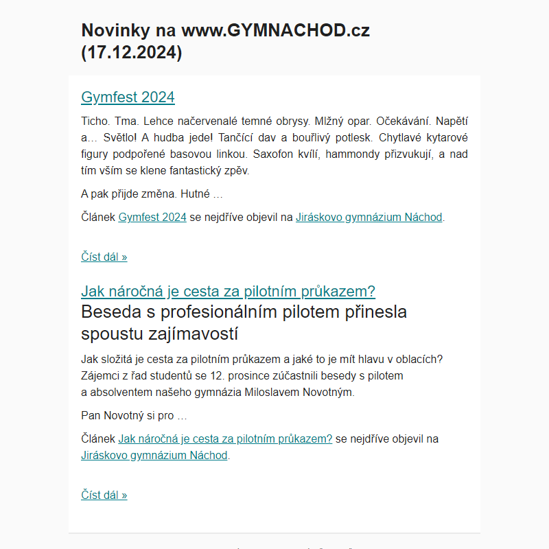 Novinky na www.GYMNACHOD.cz (17.12.2024)