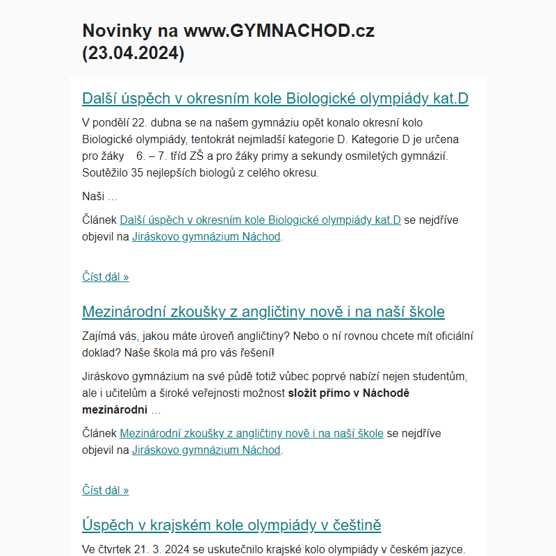 Novinky na www.GYMNACHOD.cz (23.04.2024)