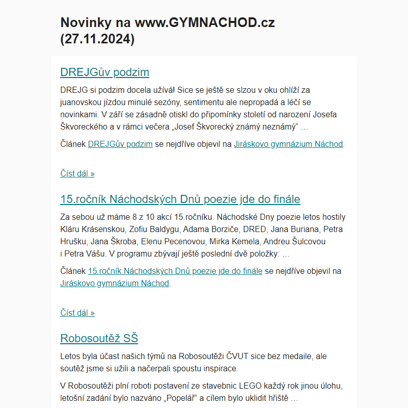 Novinky na www.GYMNACHOD.cz (27.11.2024)