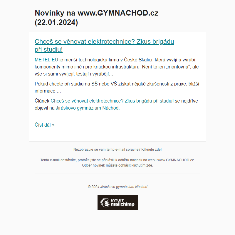 Novinky na www.GYMNACHOD.cz (22.01.2024)