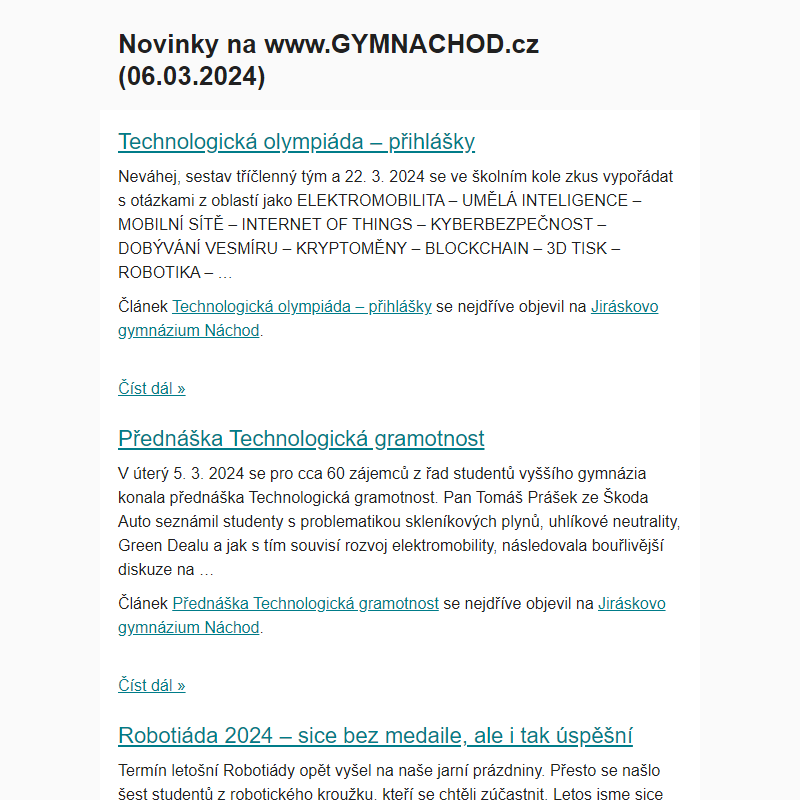 Novinky na www.GYMNACHOD.cz (06.03.2024)