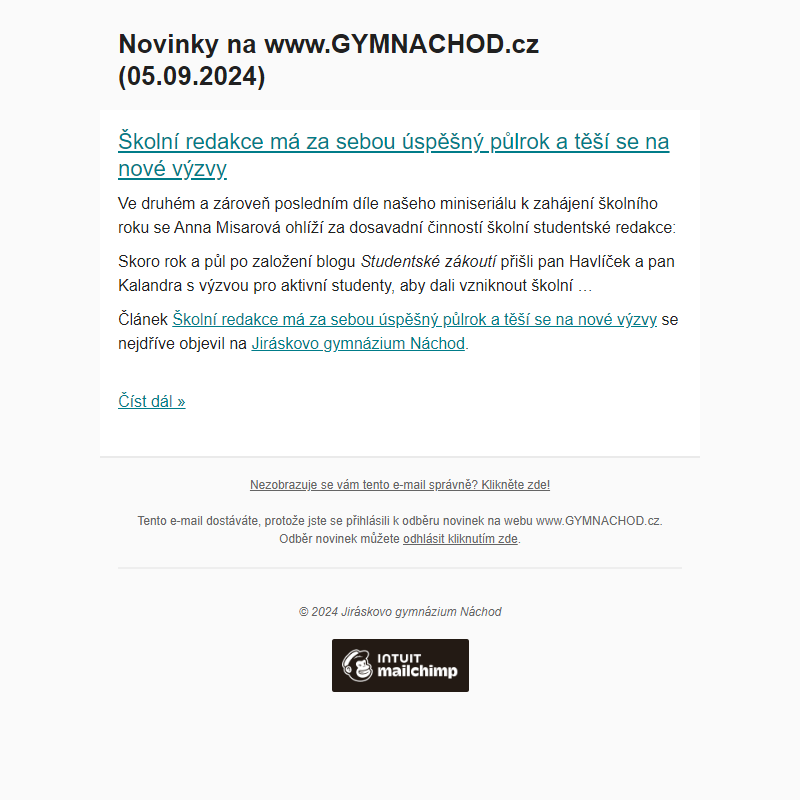 Novinky na www.GYMNACHOD.cz (05.09.2024)