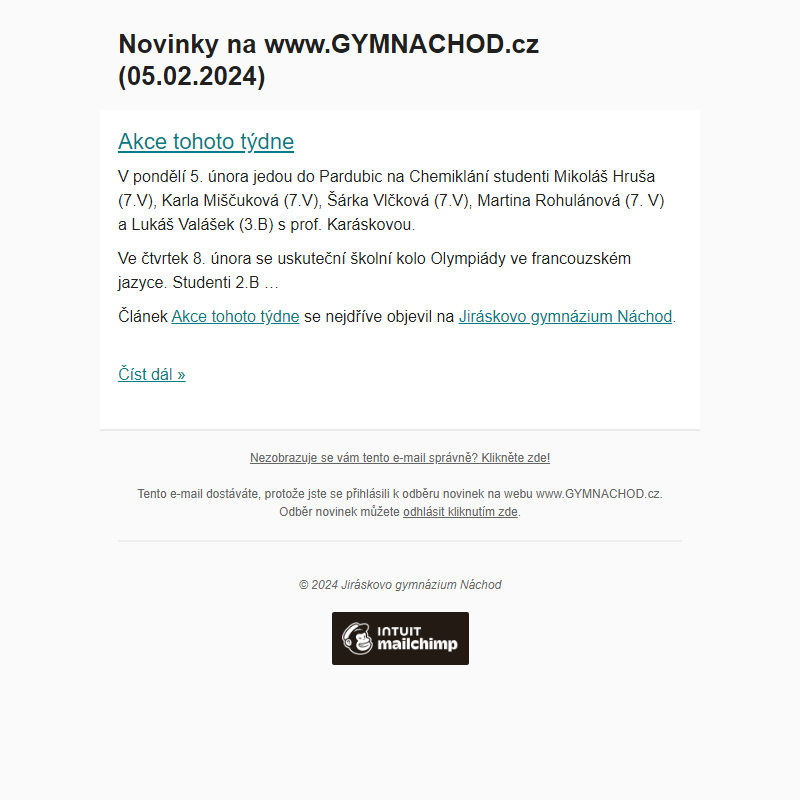 Novinky na www.GYMNACHOD.cz (05.02.2024)