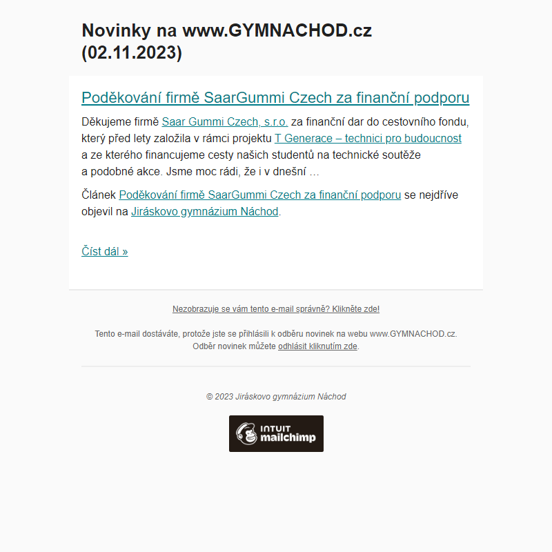 Novinky na www.GYMNACHOD.cz (02.11.2023)