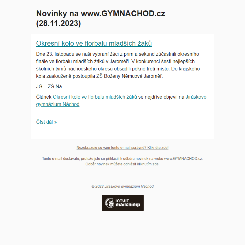 Novinky na www.GYMNACHOD.cz (28.11.2023)