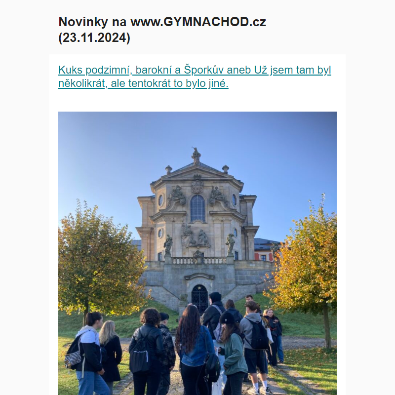 Novinky na www.GYMNACHOD.cz (23.11.2024)