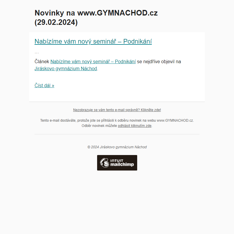 Novinky na www.GYMNACHOD.cz (29.02.2024)