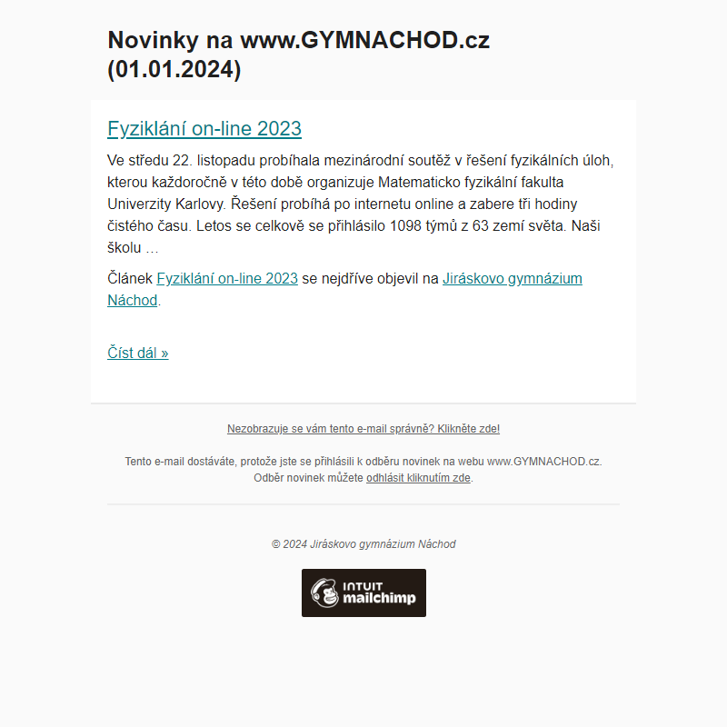 Novinky na www.GYMNACHOD.cz (01.01.2024)