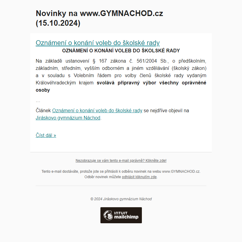 Novinky na www.GYMNACHOD.cz (15.10.2024)