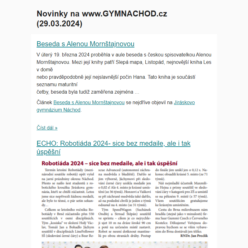 Novinky na www.GYMNACHOD.cz (29.03.2024)
