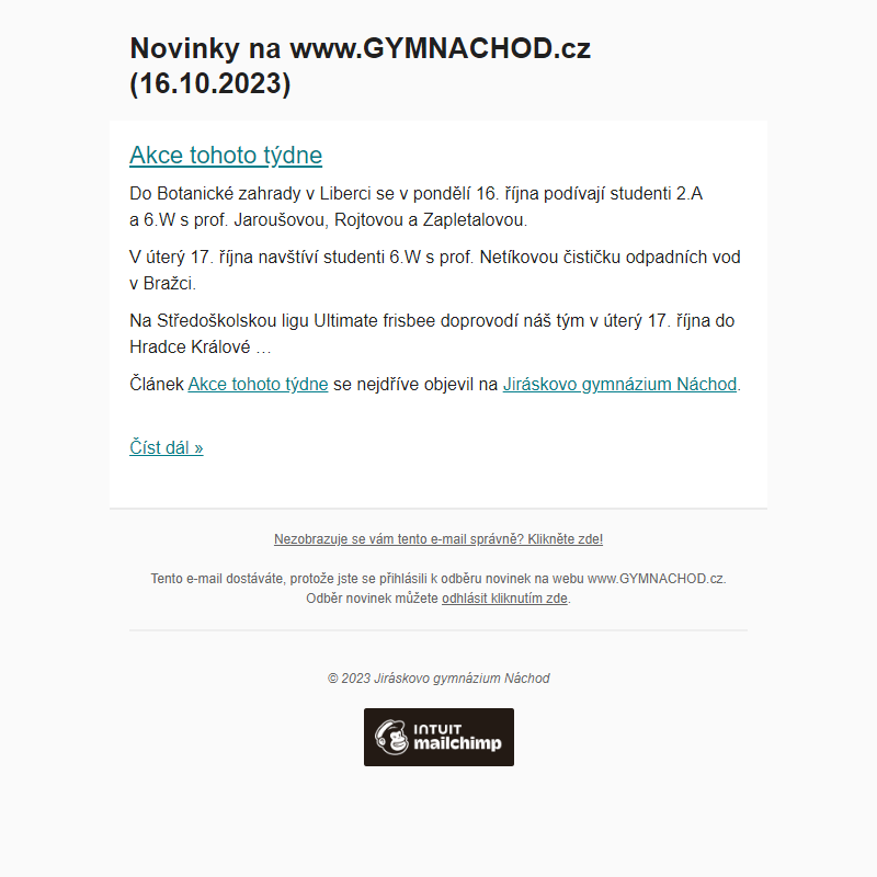 Novinky na www.GYMNACHOD.cz (16.10.2023)