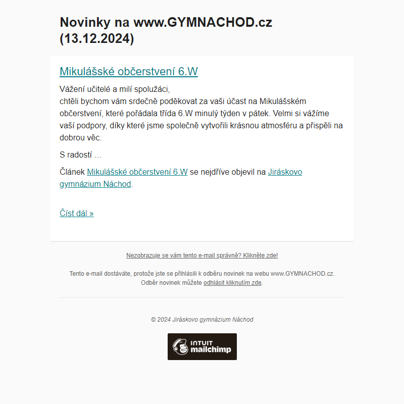 Novinky na www.GYMNACHOD.cz (13.12.2024)