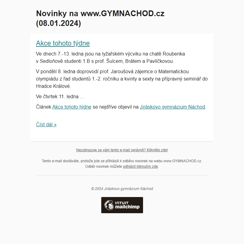 Novinky na www.GYMNACHOD.cz (08.01.2024)