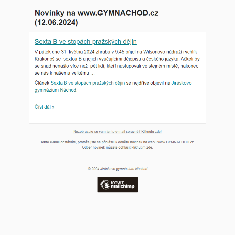 Novinky na www.GYMNACHOD.cz (12.06.2024)