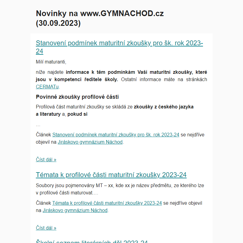 Novinky na www.GYMNACHOD.cz (30.09.2023)