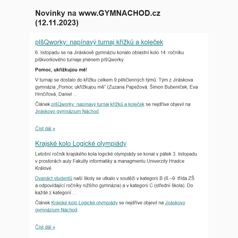 Novinky na www.GYMNACHOD.cz (12.11.2023)