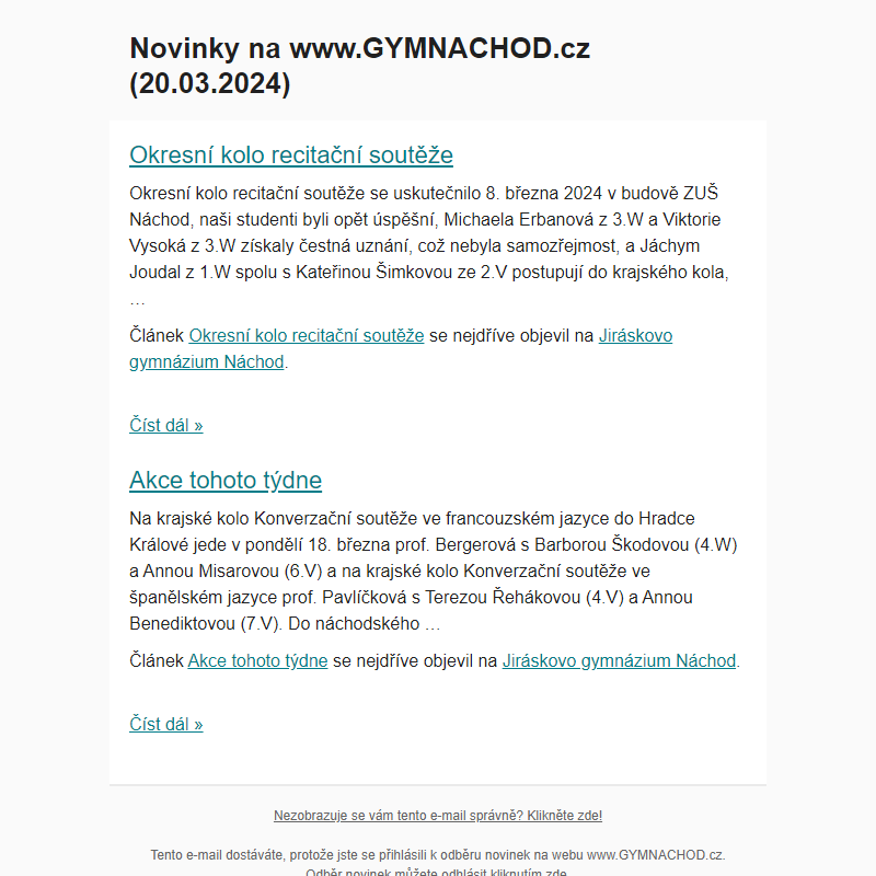 Novinky na www.GYMNACHOD.cz (20.03.2024)