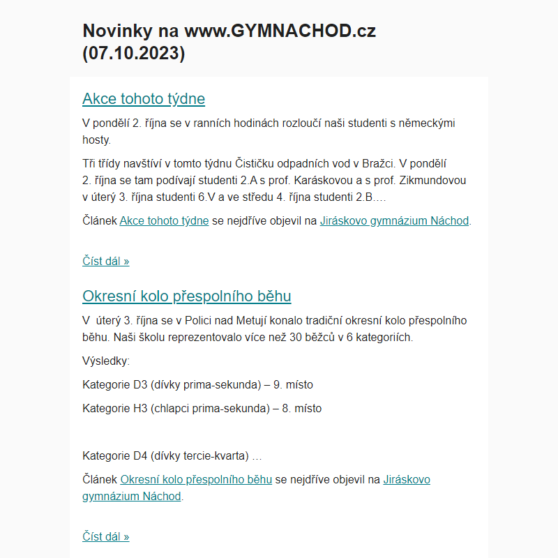Novinky na www.GYMNACHOD.cz (07.10.2023)