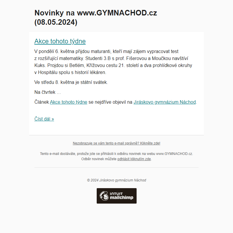 Novinky na www.GYMNACHOD.cz (08.05.2024)