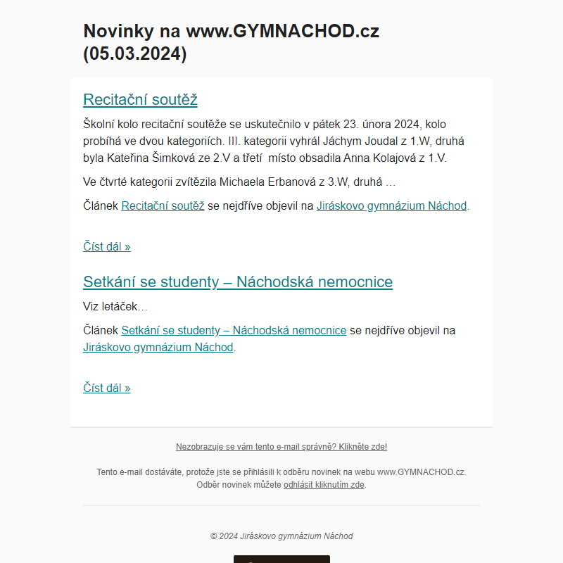 Novinky na www.GYMNACHOD.cz (05.03.2024)