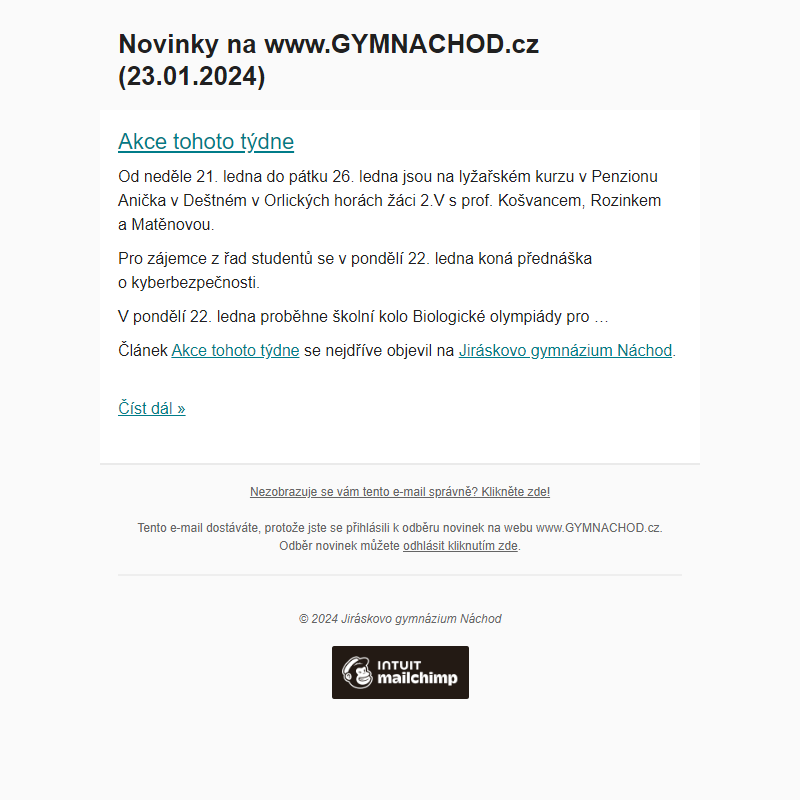 Novinky na www.GYMNACHOD.cz (23.01.2024)