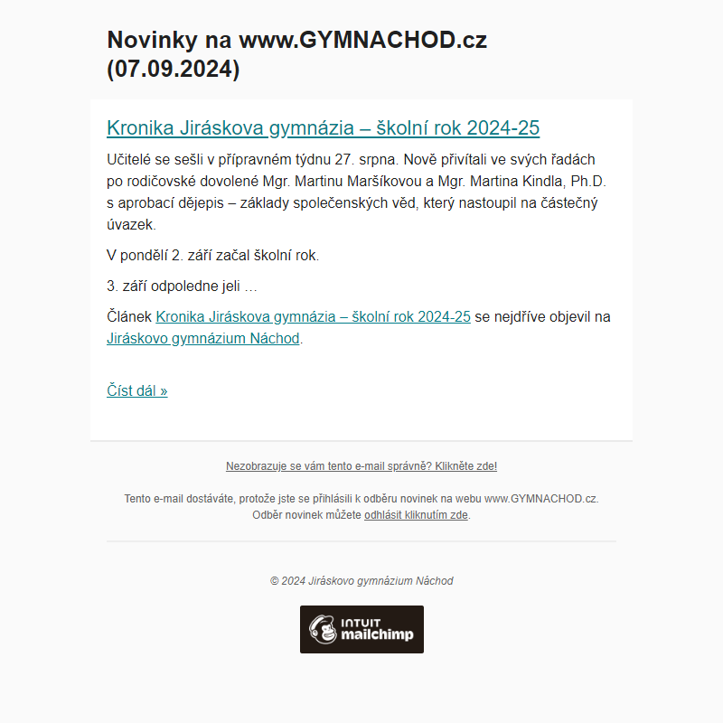 Novinky na www.GYMNACHOD.cz (07.09.2024)