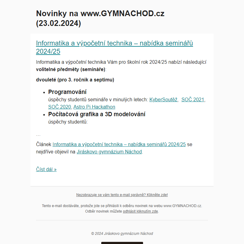 Novinky na www.GYMNACHOD.cz (23.02.2024)