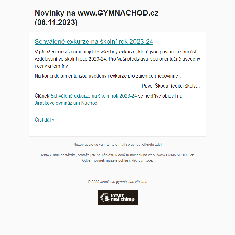 Novinky na www.GYMNACHOD.cz (08.11.2023)